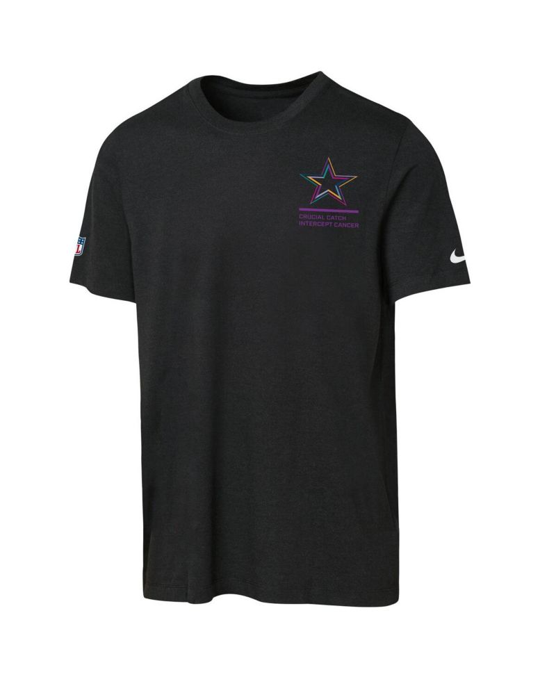 Big Boys and Girls Black Dallas Cowboys 2025 NFL Crucial Catch Tri-Blend Dri-FIT T-Shirt