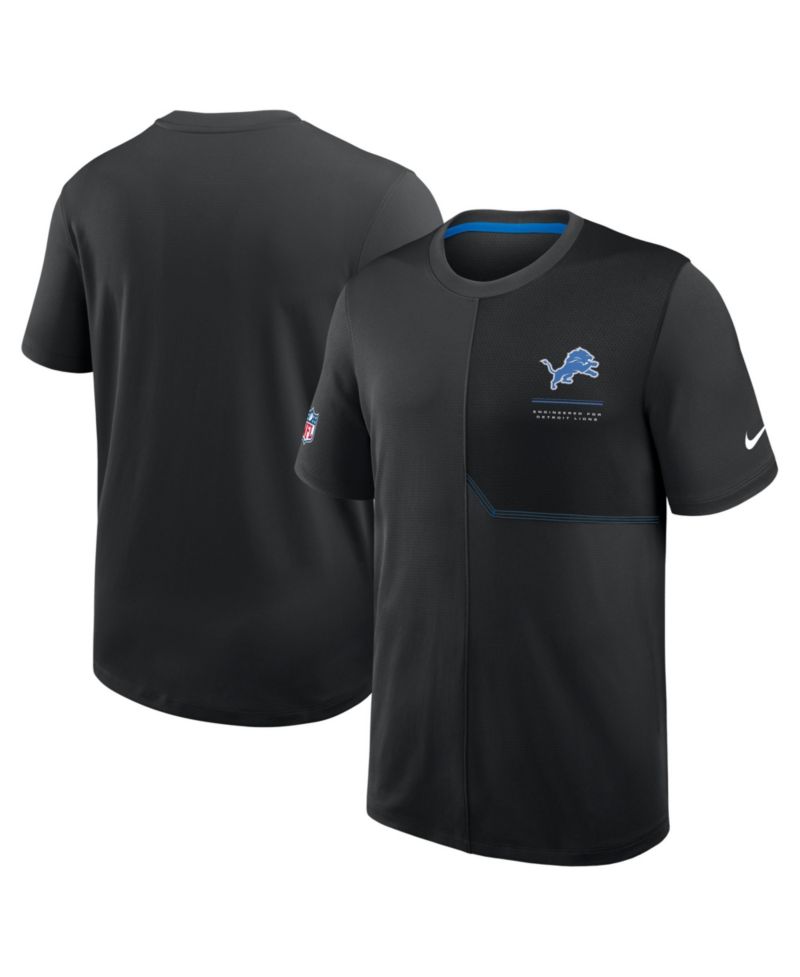 Men's Black Detroit Lions Sideline UV Dri-FIT Coaches T-Shirt