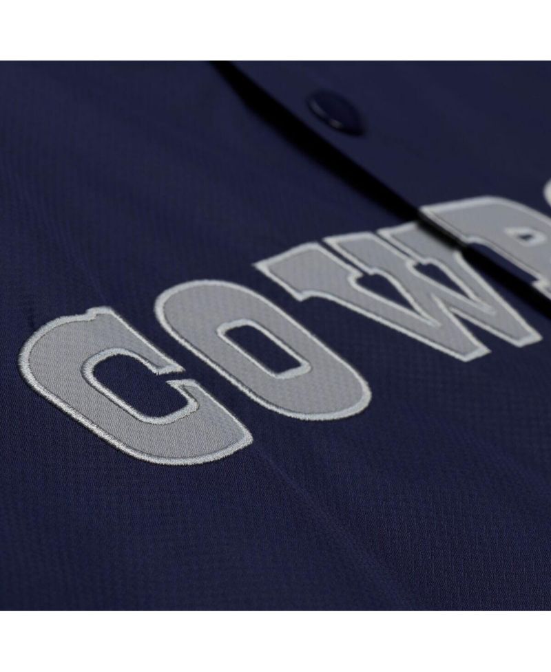Men's Navy Dallas Cowboys Full-Snap Hooded Coaches Jacket
