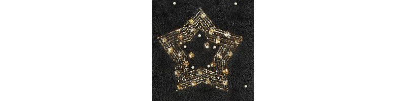 Women's Fluffy Star Holiday Sweater