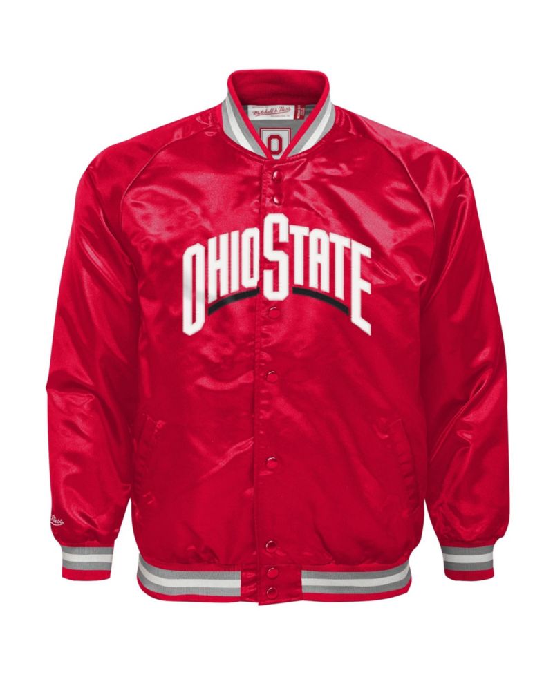 Big Boys and Girls Scarlet Ohio State Buckeyes Satin Full-Snap Raglan Jacket