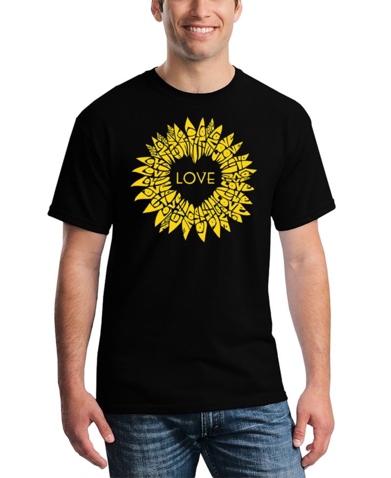 Men's Love Sunflower Word Art T-Shirt