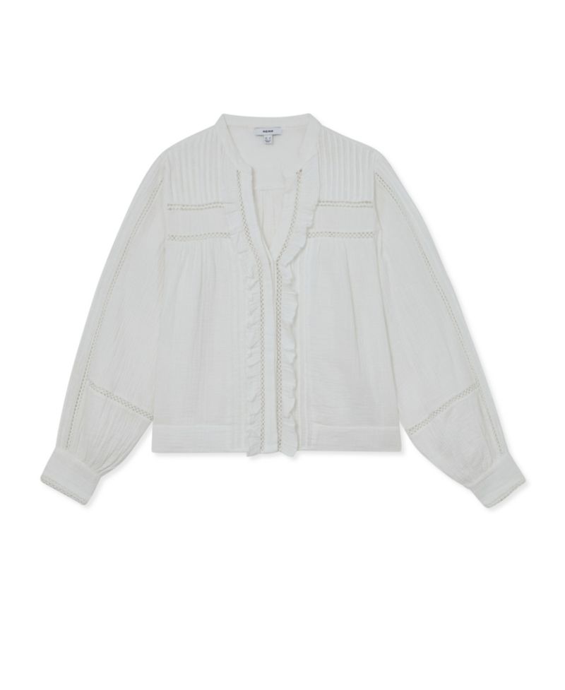 Women's Cotton Cheesecloth Long-Sleeve Top