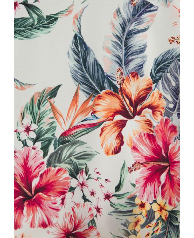 Women's Tropical Print Removable Pads Underwire Tankini Top