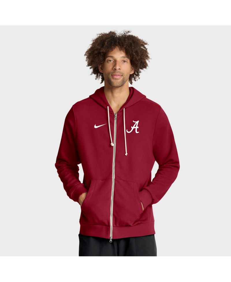 Men's Crimson Alabama Crimson Tide 2025 Sideline Standard Issue Dri-FIT Full-Zip Hoodie