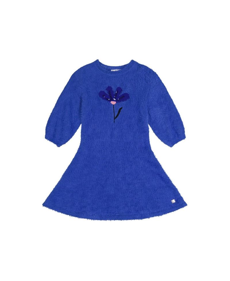 Little and Big Girl (6- 12) Hairy Knitted Dress
