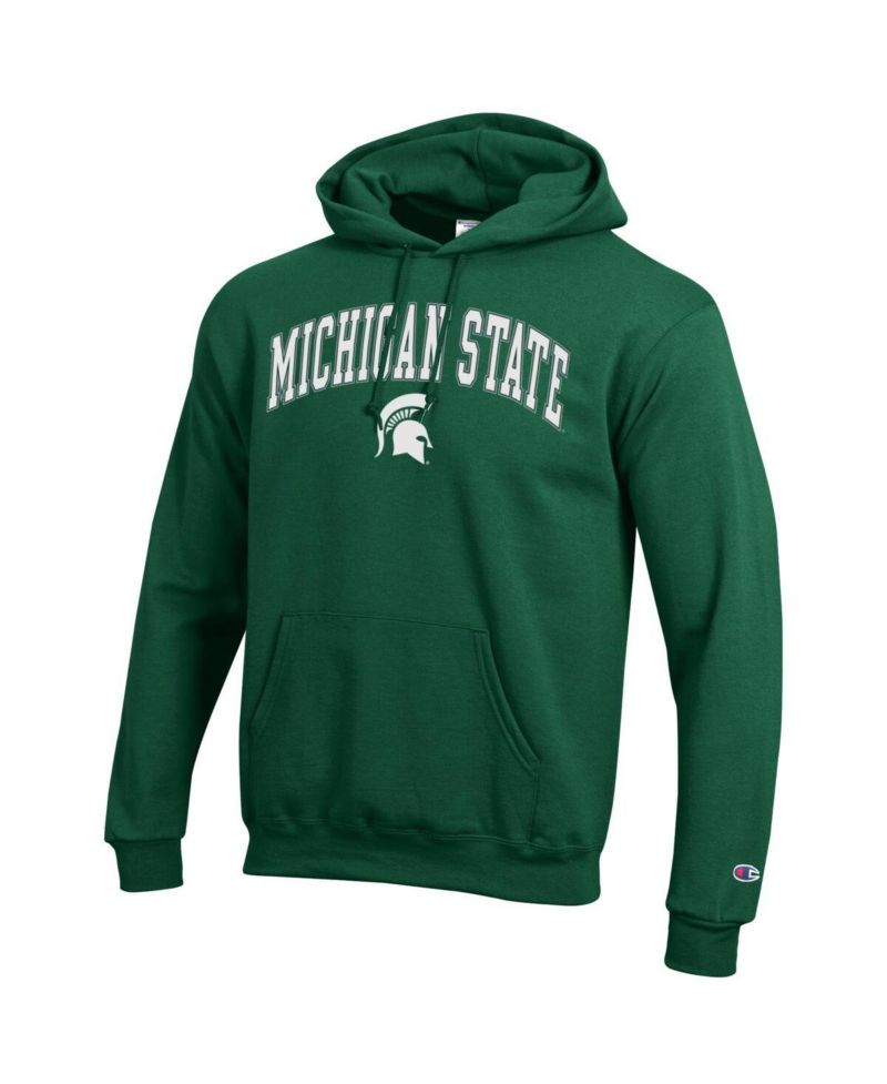 Men's Green Michigan State Spartans Arch Over Logo Pullover Hoodie