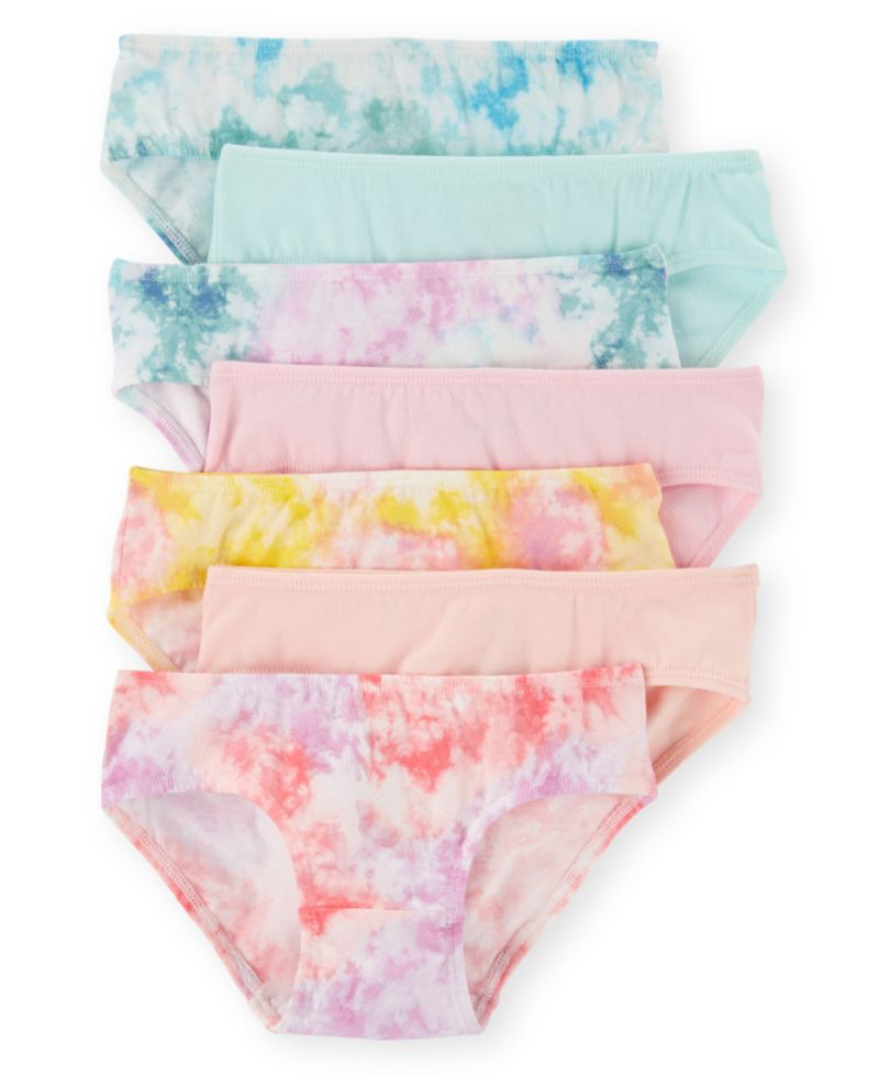 Toddler Girls' Tie-Dye Hipster Underwear, 7-Pack Set