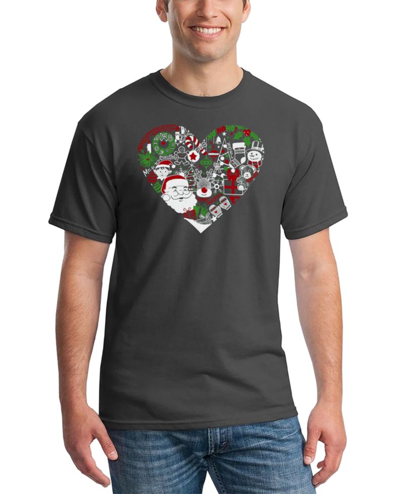 Men's Christmas Themed Heart Word Art T-Shirt