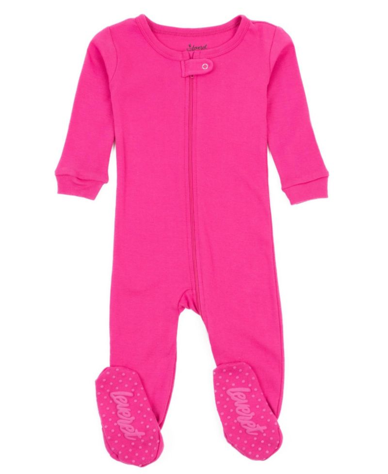 Baby Matching Family One Piece Footed Cotton Solid Color Pajamas 03M-24M