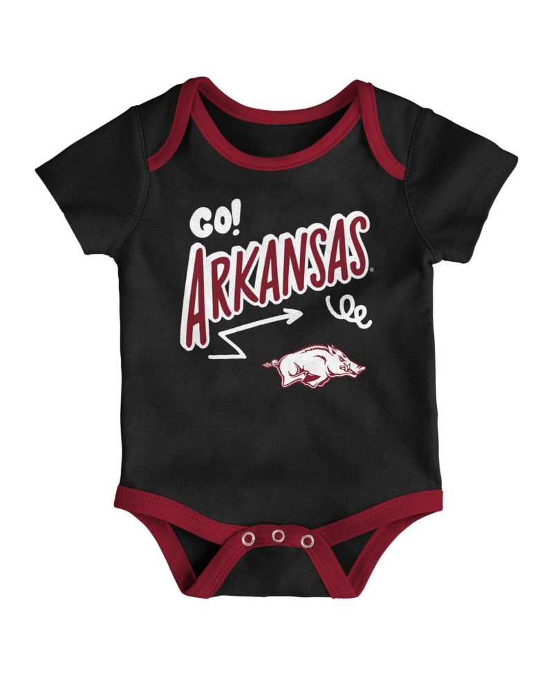 Baby Boys and Girls 3-Pack Arkansas Razorbacks All Day Play Bodysuit Set