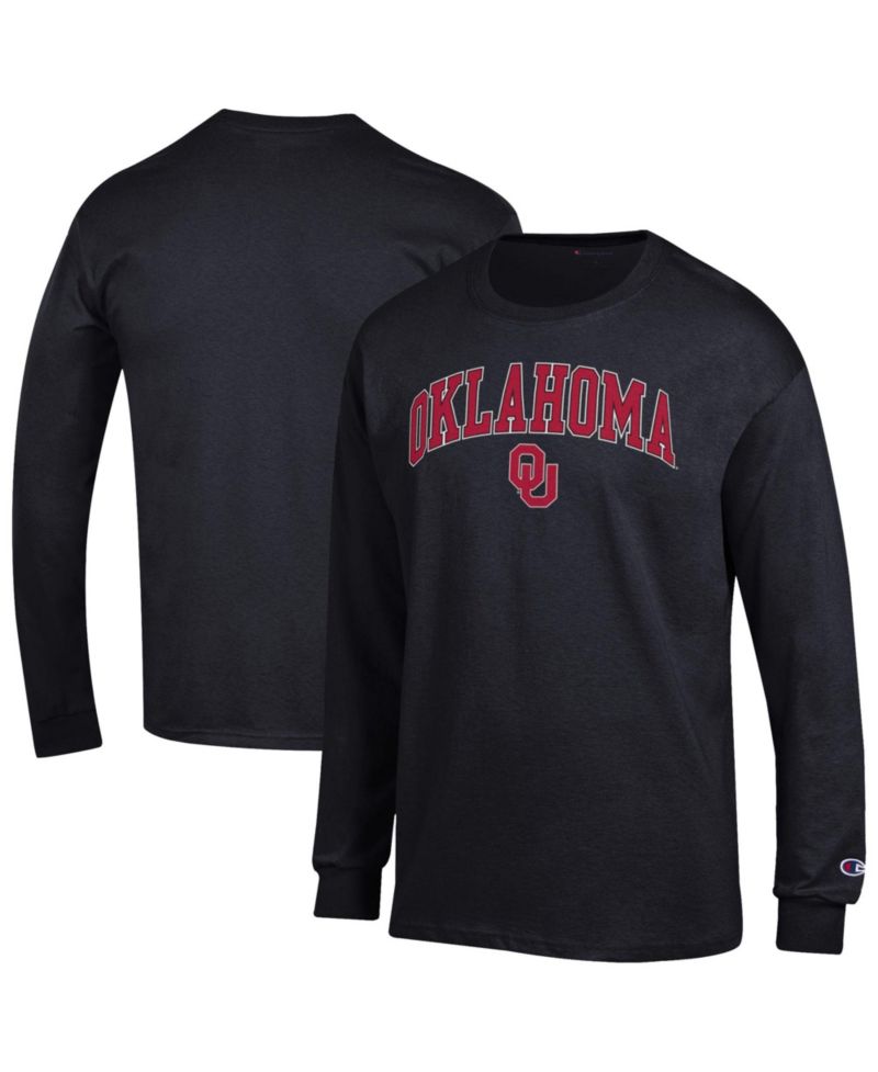 Men's Crimson Oklahoma Sooners Arch Over Logo Long Sleeve T-Shirt