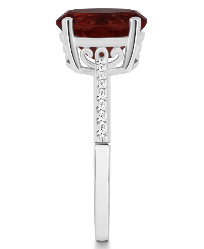 Women's Garnet (3-1/10 ct.t.w.) and Diamond (1/10 ct.t.w.) Ring in Sterling Silver