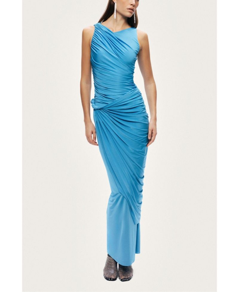 Women's Draped Sleeveless Maxi Dress