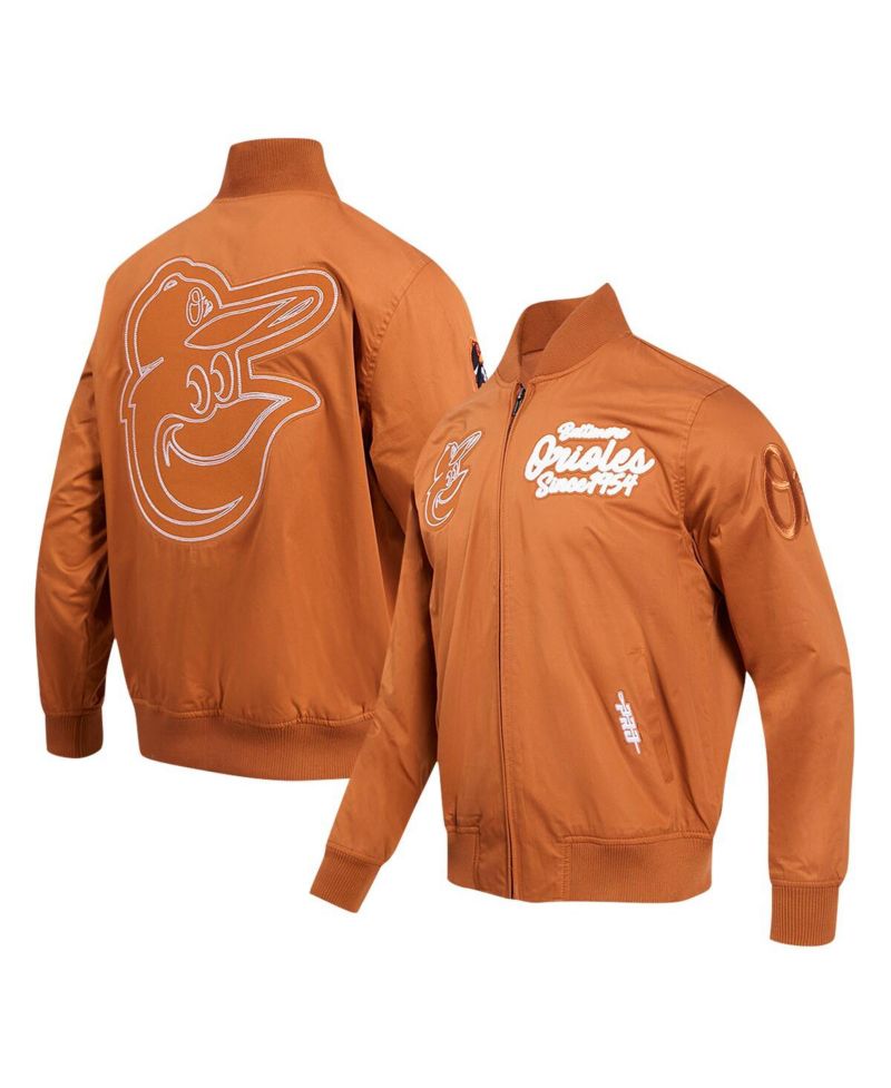 Men's Brown Baltimore Orioles Paint The City Twill Full-Zip Jacket