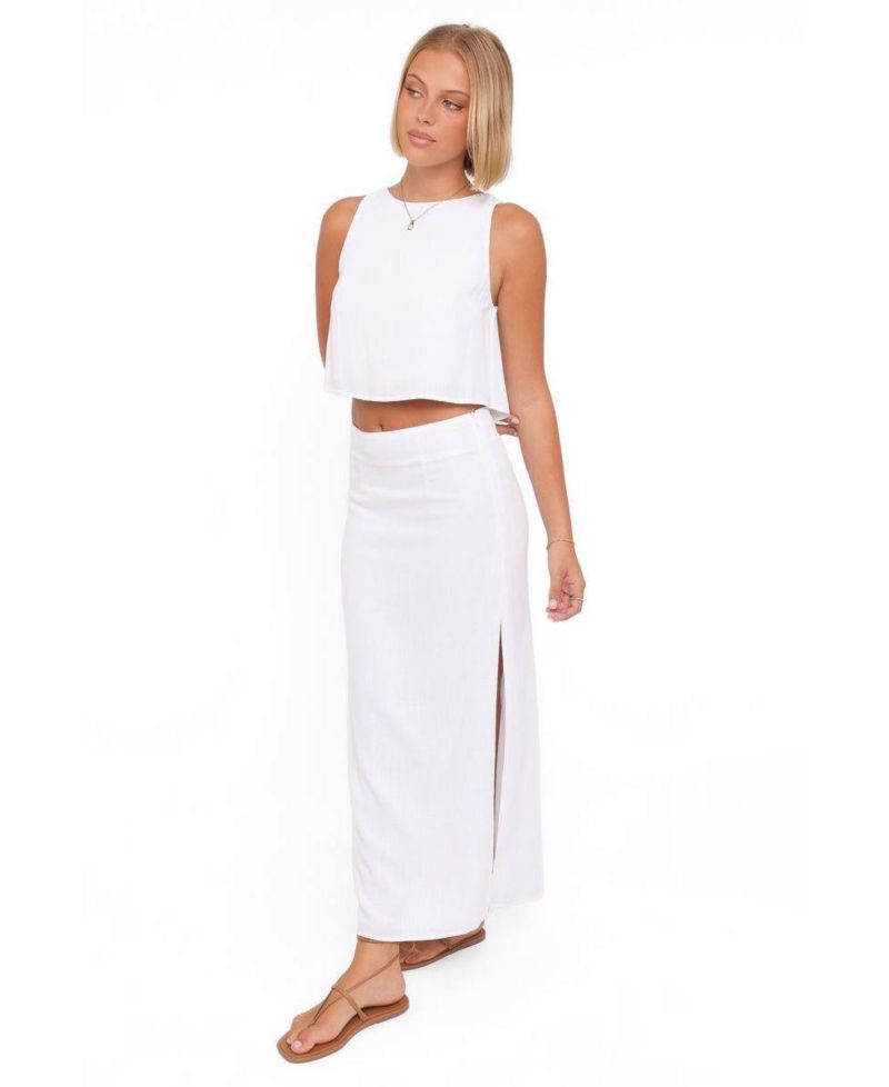 Women's Madison Linen-Blend Maxi A-line Skirt