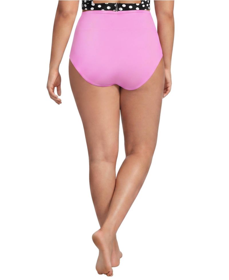 Plus Size Chlorine Resistant Pinchless High Waisted Bikini Bottoms