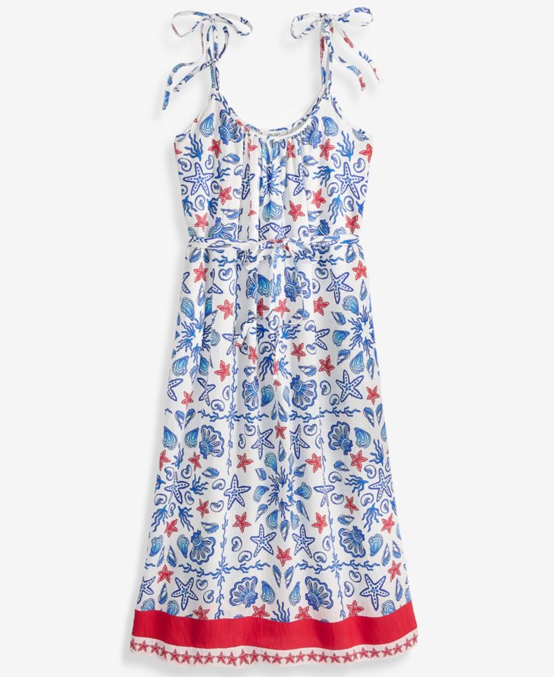 Women's Seashell Tie-Shoulder Maxi Dress