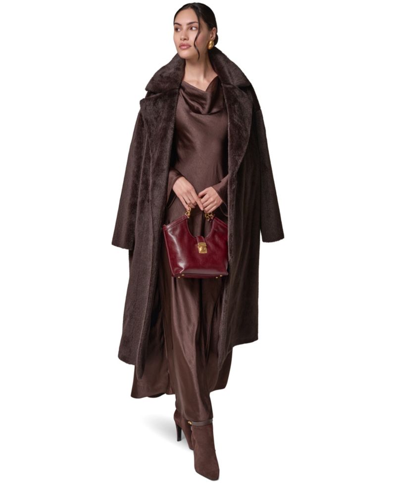 Women's Faux Fur Belted Coat