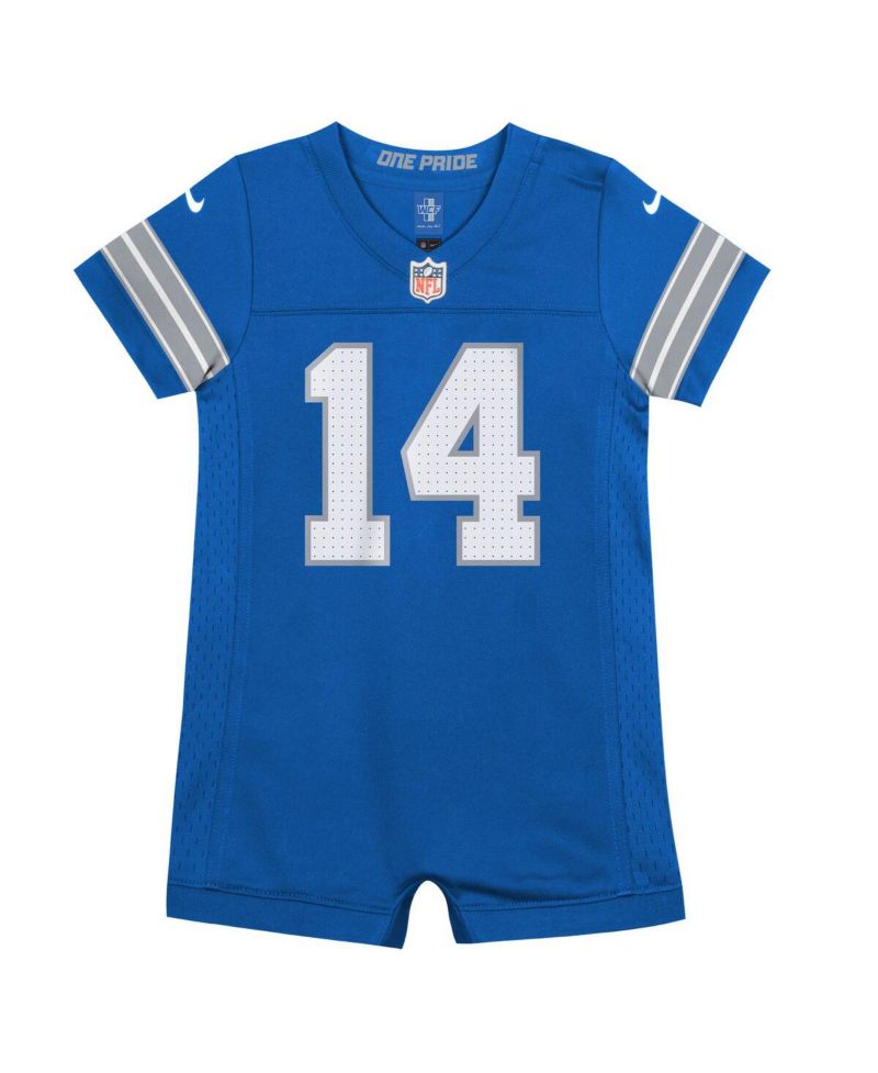 Baby Boys and Girls Amon-Ra St. Brown Blue Detroit Lions Game Romper Jersey