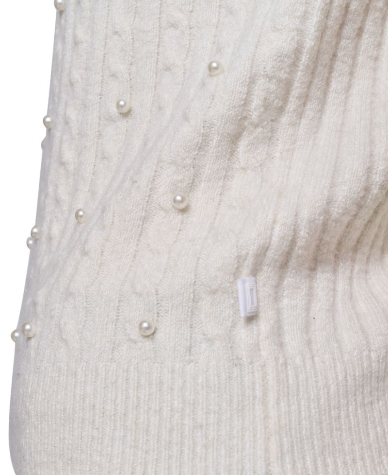 PetiteCable-Knit Crewneck Short-Sleeve Sweater