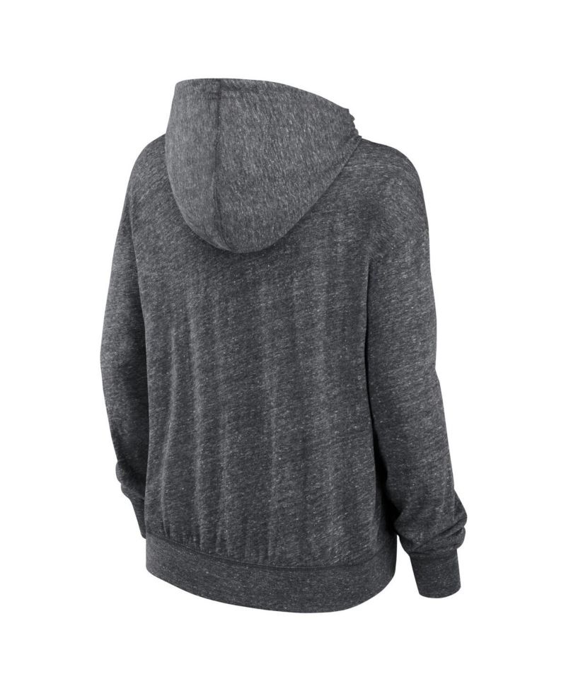 Women's Heather Charcoal Arizona Cardinals Team Spirit Gym vintage-like Lightweight Hooded Top