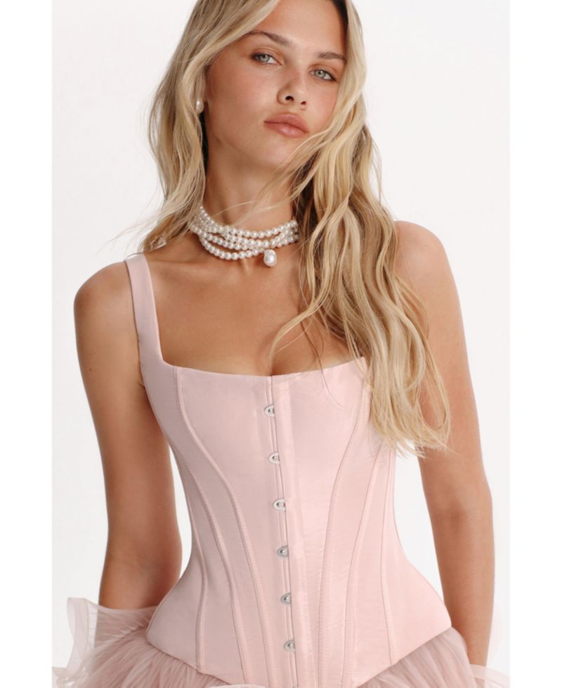 Women's Sculpting Pink Low-Waist Corset