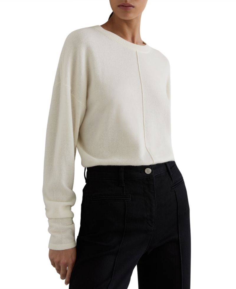 Women's Colette Wool-Blend Reverse-Seam Sweater with Cashmere