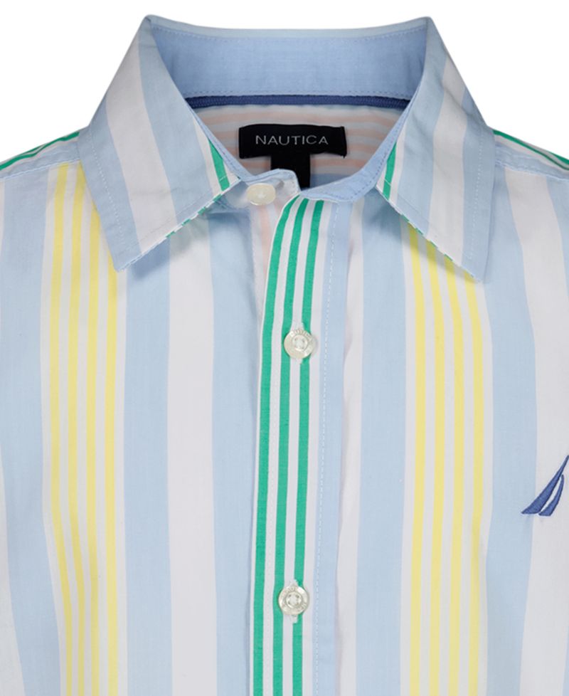Boys' 8-20 Resort Stripe Short-Sleeve Woven Shirt