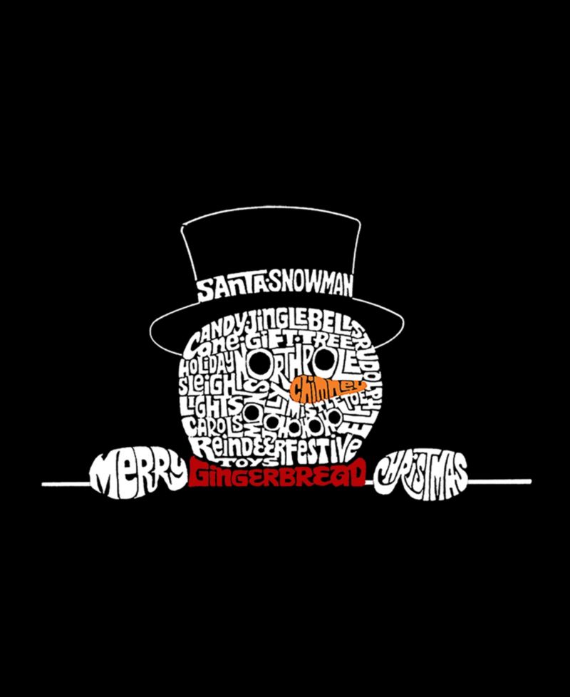 Women's Peeking Snowman Word Art Crewneck Sweatshirt