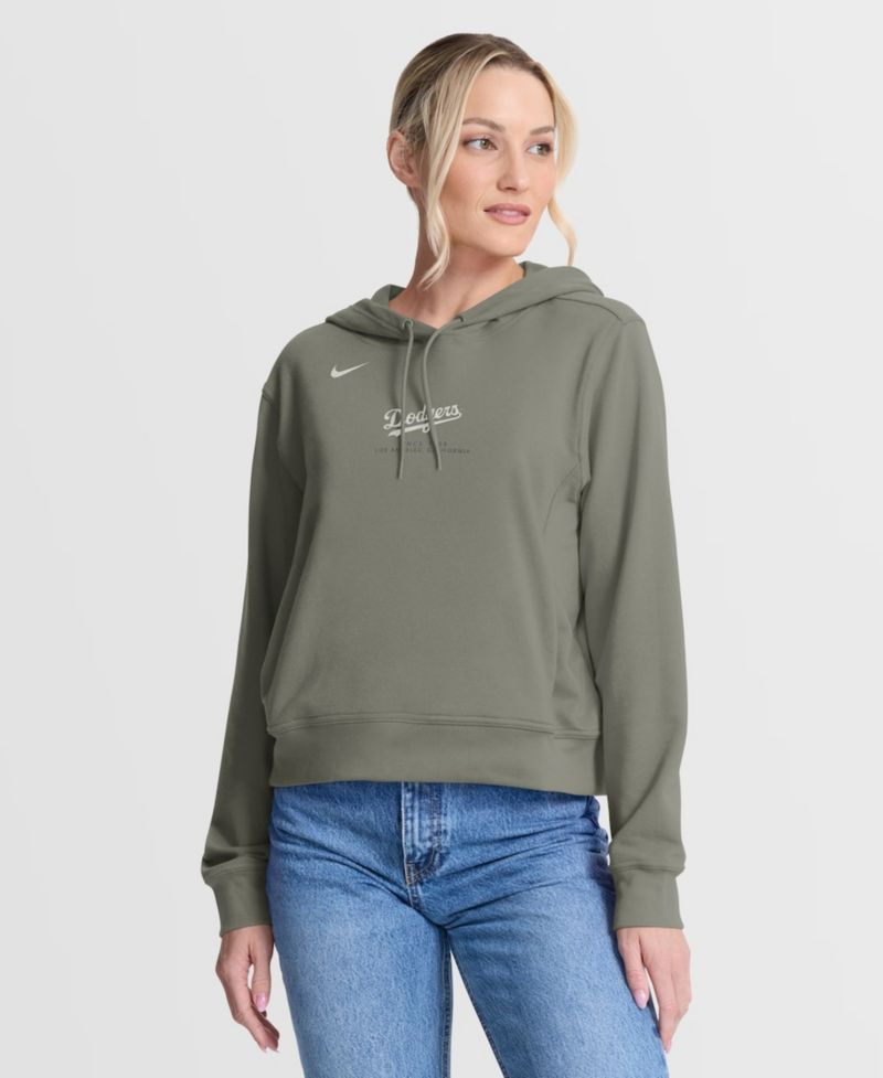 Women's Olive Los Angeles Dodgers One Tri-Blend Dri-FIT Hoodie