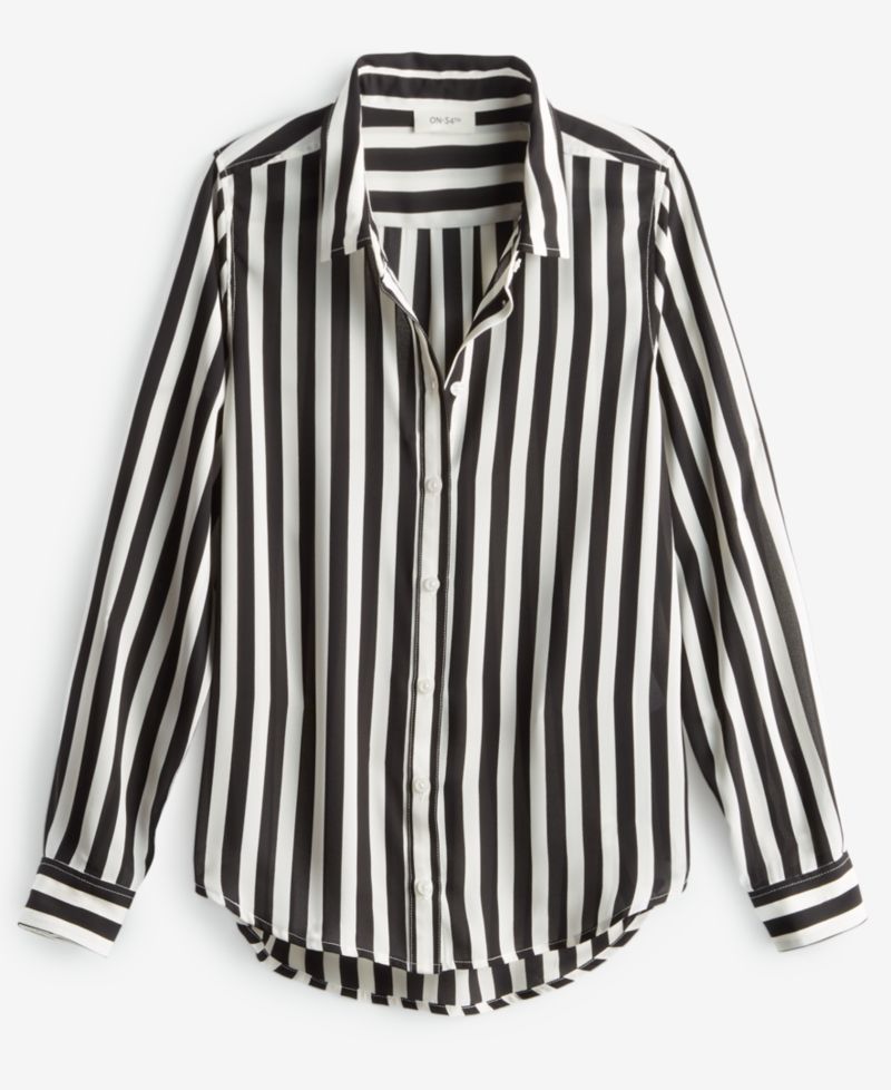 Trendy Plus Size Button-Front Crepe Shirt