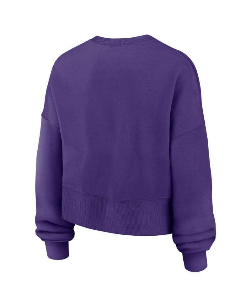 Women's Purple LSU Tigers Oversized Phoenix Arch Pullover Sweatshirt