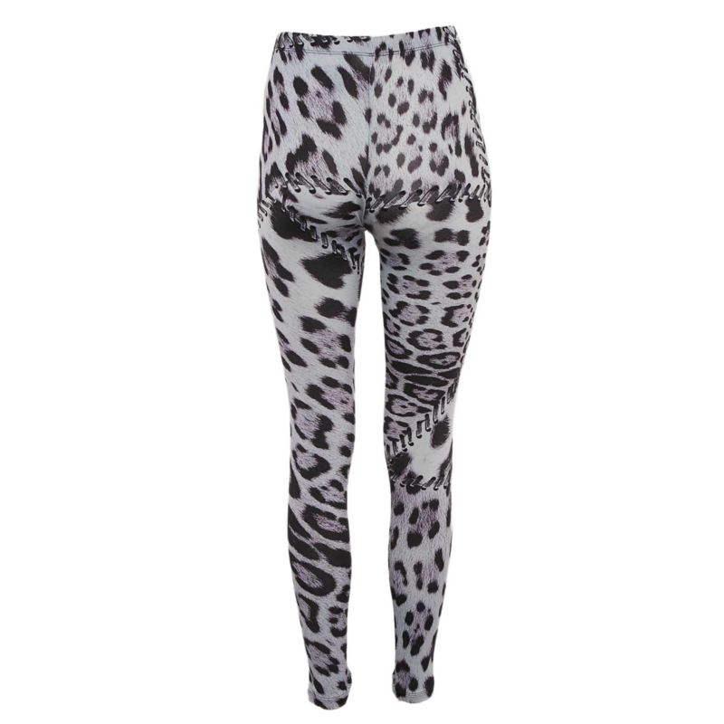 Women's Blue Leopard Print Jersey Leggings