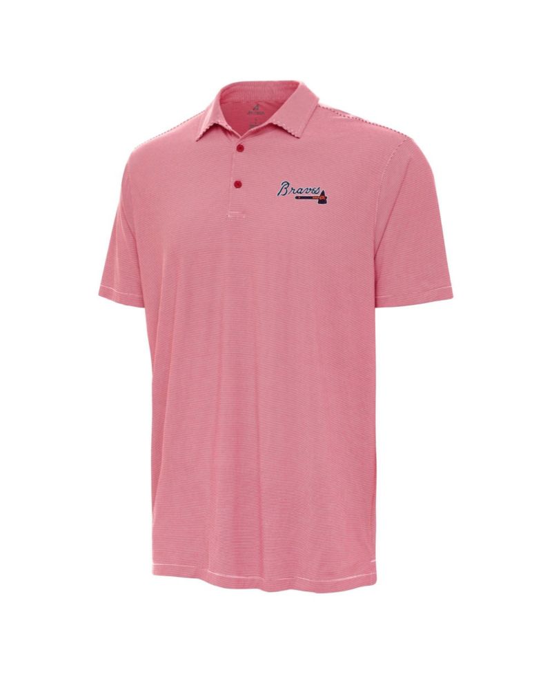 Men's Red/White Atlanta Braves Twine Polo Shirt