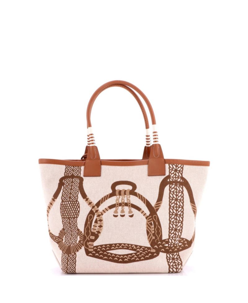 28 Sac Steeple Tote Printed Toile with Leather