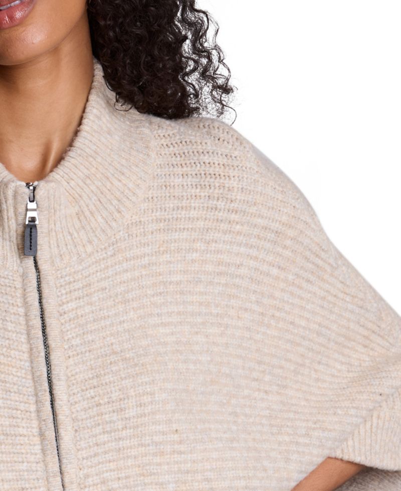 Women's Elbow Sleeve Doleman Zip-Up Cardigan
