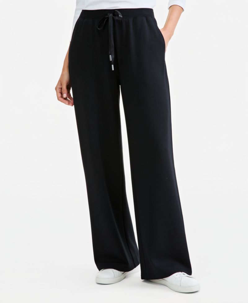 Petite LuxLounge Pull-On Drawstring Wide-Leg Pants