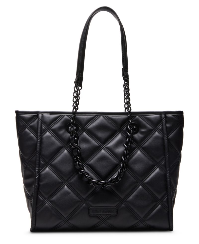 Katt Faux Leather Quilted Tote with Pouch
