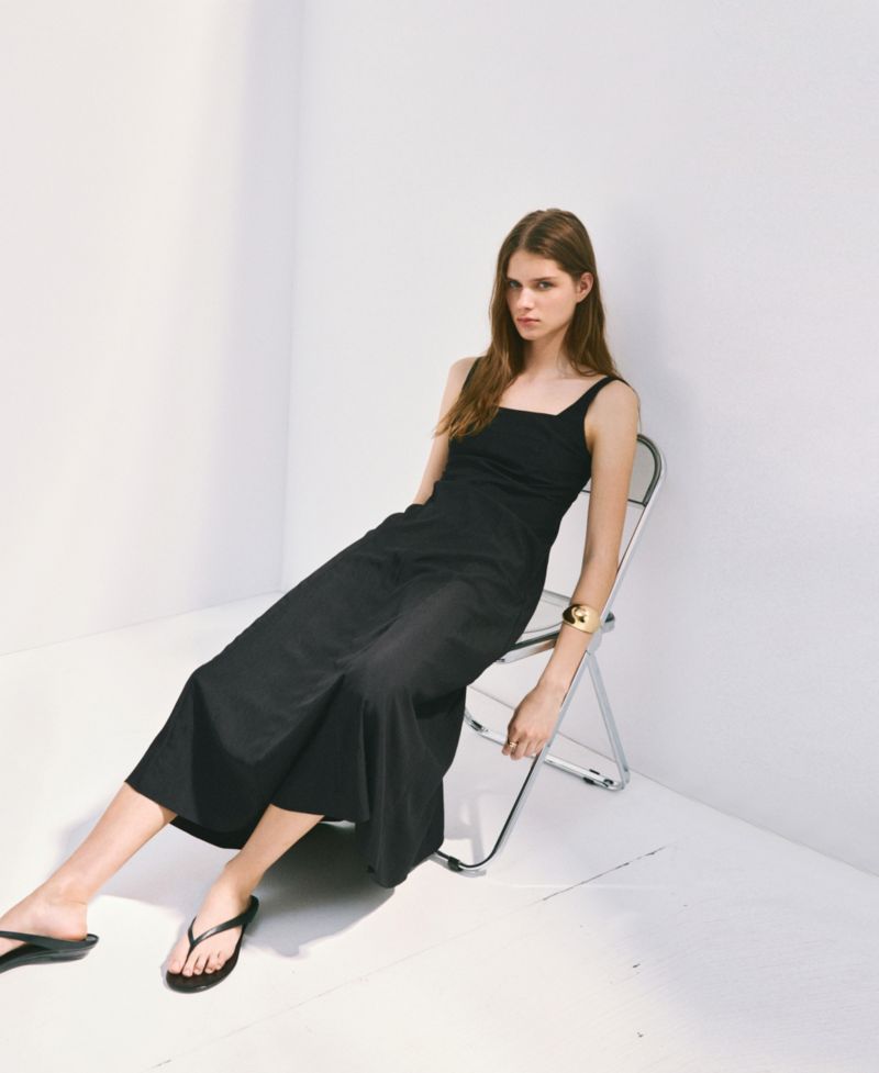 Women's Crinkle-Effect A-Line Dress
