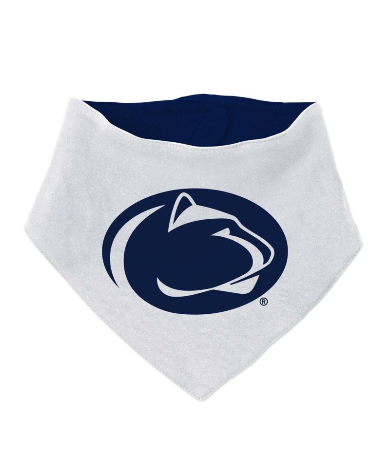 Baby Boys and Girls White Penn State Nittany Lions Bodysuit, Bib and Bootie, Set of 3