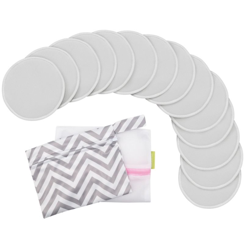 14pk Soothe Reusable Nursing Pads for Breastfeeding, 4-Layers Organic Breast Pads, Washable Nipple Pads