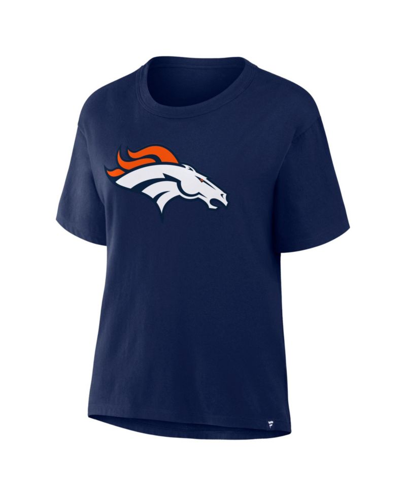 Women's Denver Broncos Essential Legacy Screen Print Relaxed-Fit Crewneck T-Shirt