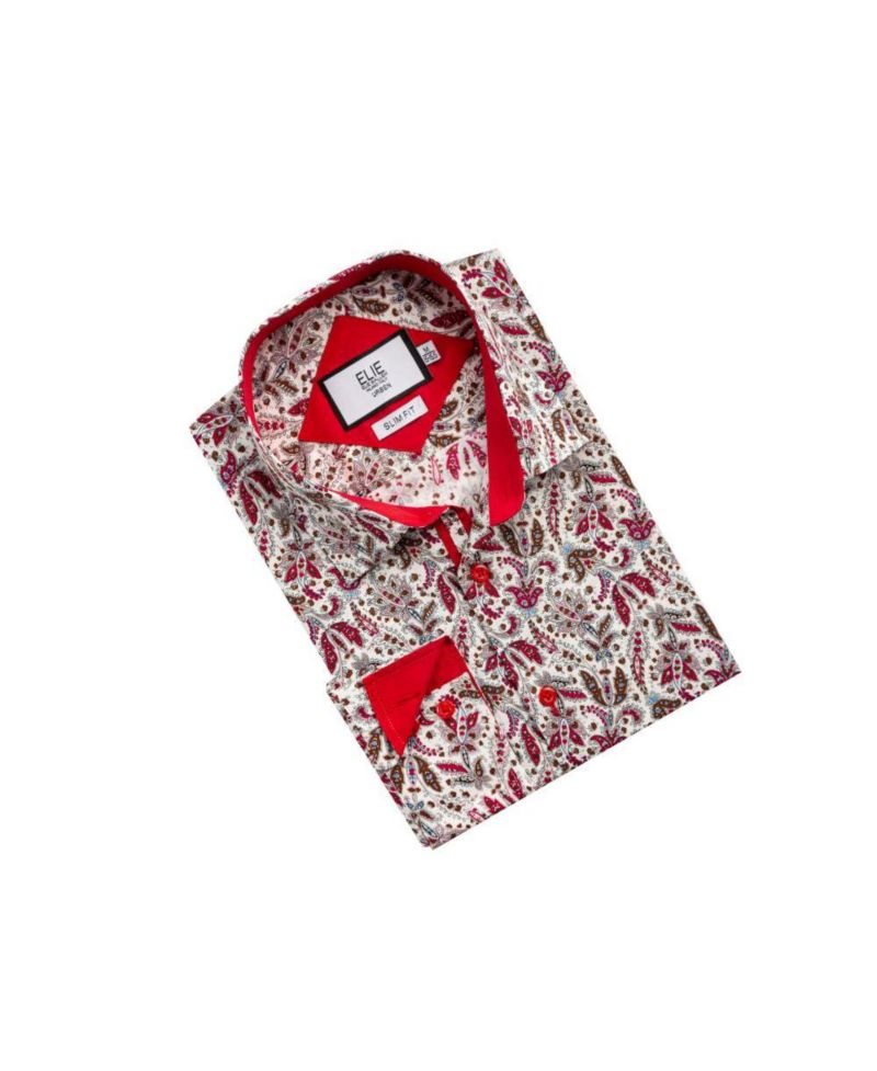 Men's Slim Fit Paisley Sport Button-Down Shirt