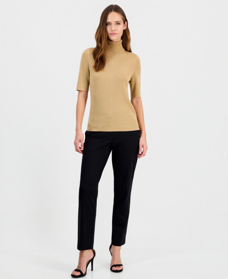 Women's Metallic-Knit Turtleneck Sweater