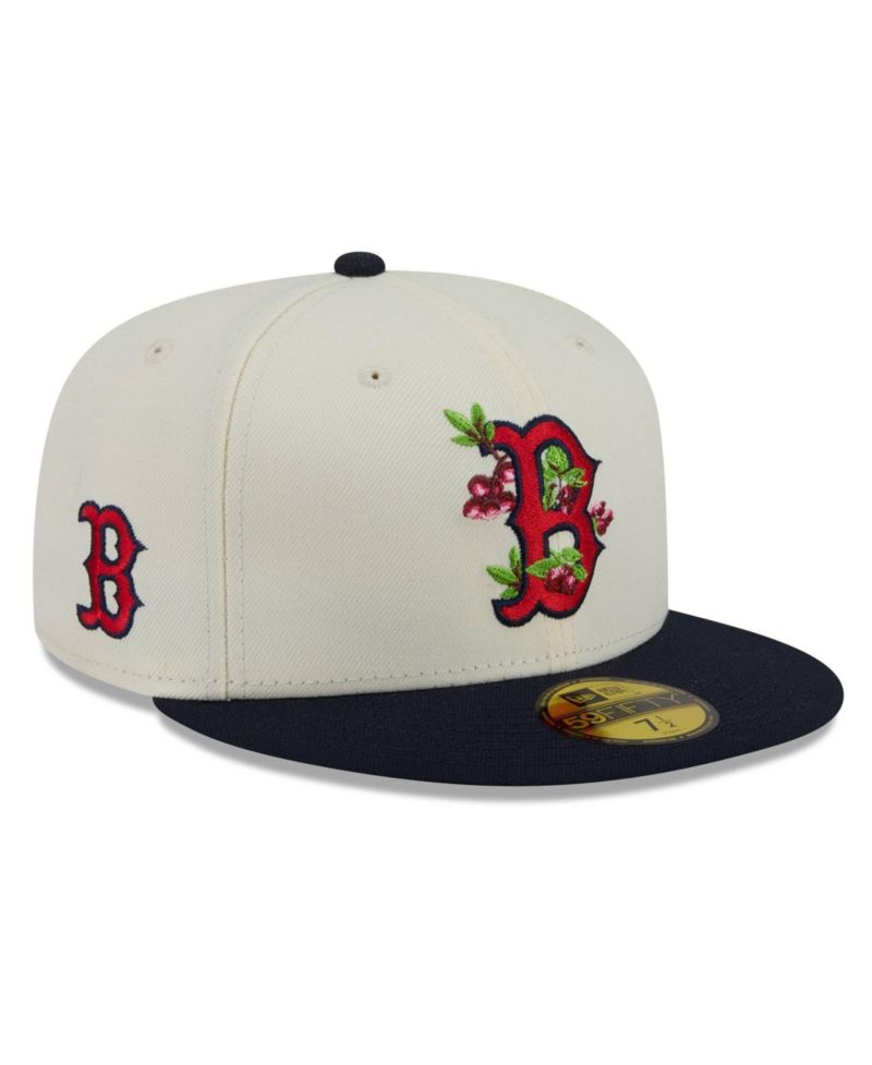 Men's White/Navy Boston Red Sox Blossom 59FIFTY Fitted Hat