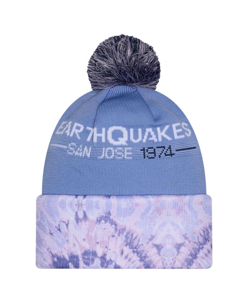 Men's Light Blue San Jose Earthquakes 2026 Jersey Hook Cuffed with Pom Knit Hat