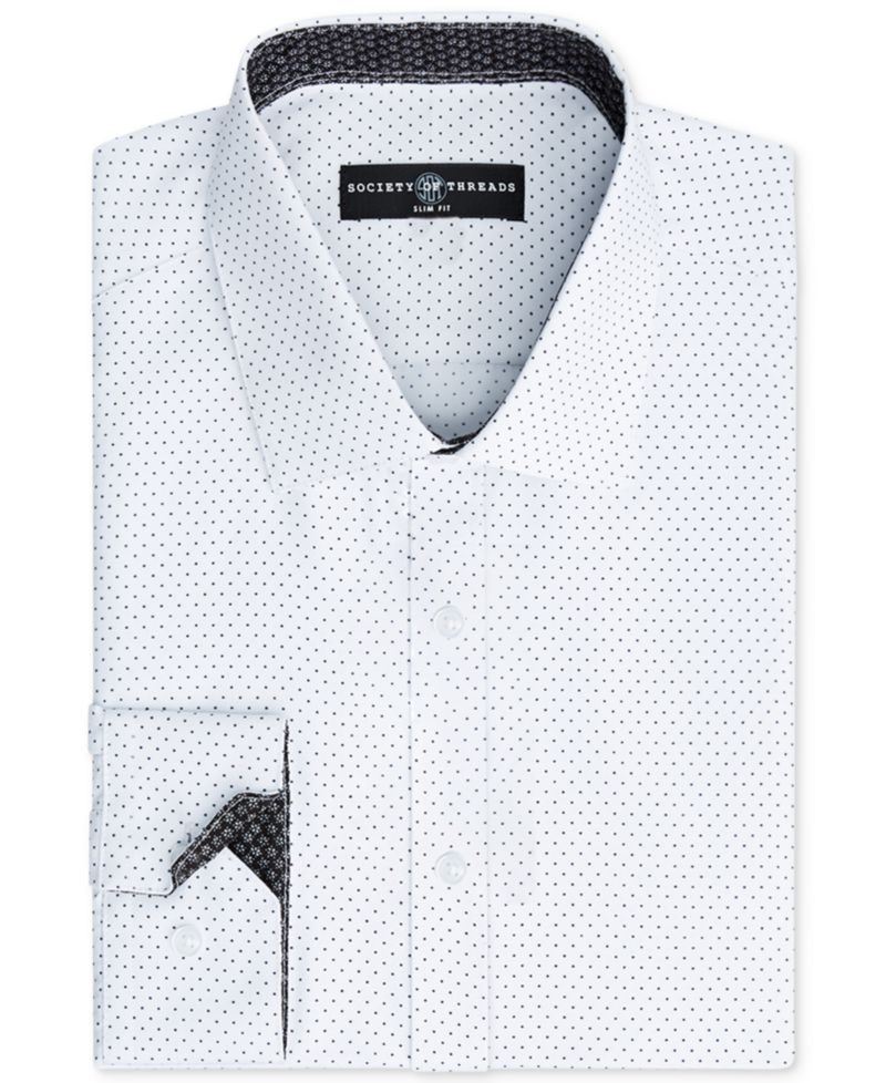 Men's Slim-Fit Non-Iron Performance Print Dress Shirt
