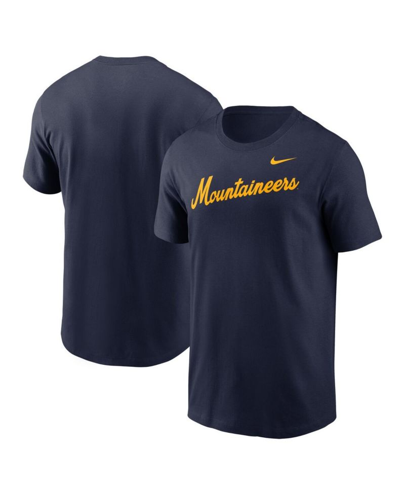 Men's Navy West Virginia Mountaineers Baseball Wordmark T-Shirt