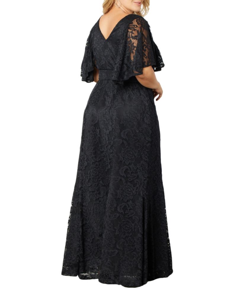 Plus Size Duchess Lace Evening Gown